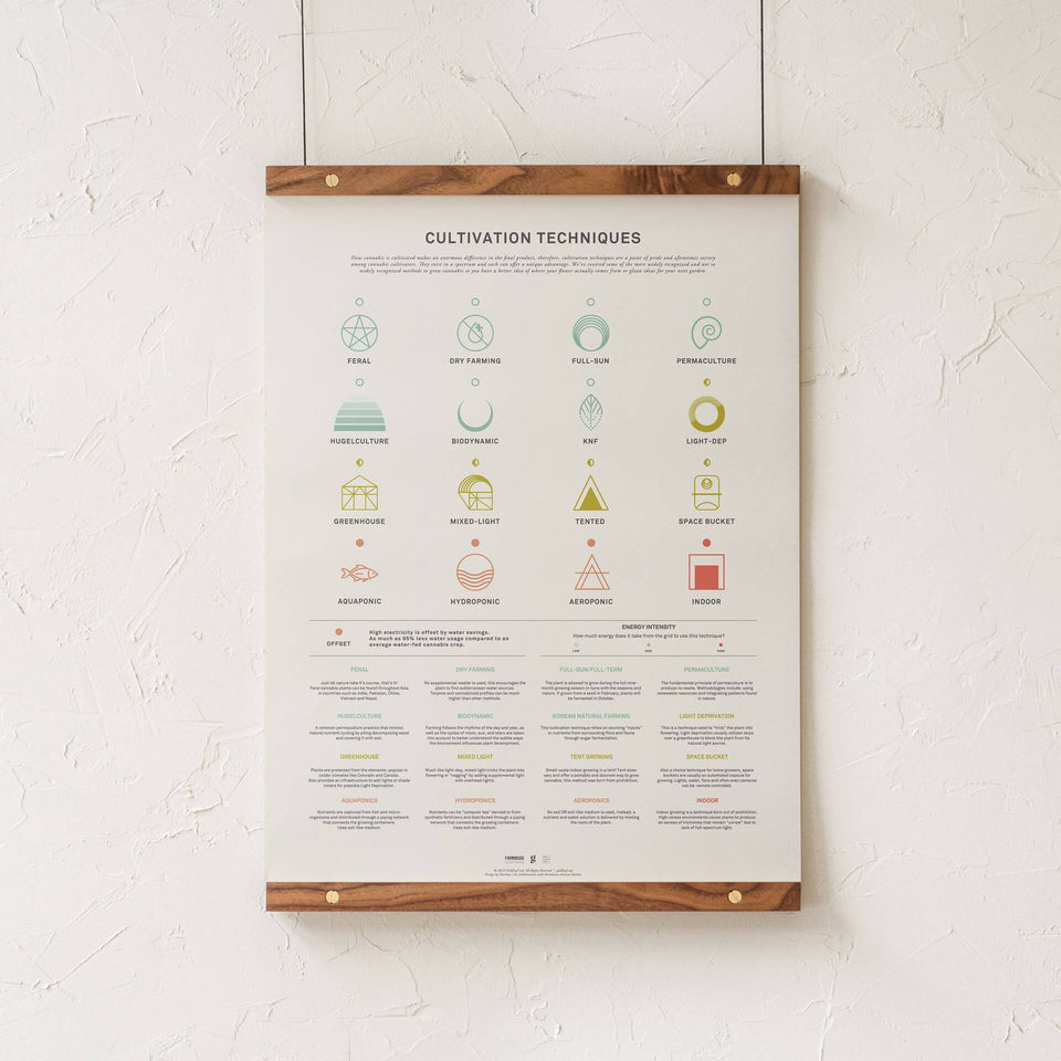 Cannabis Cultivation Techniques Print - Grow Style Cannabis Infographic - Marijuana Growing Education - Goldleaf