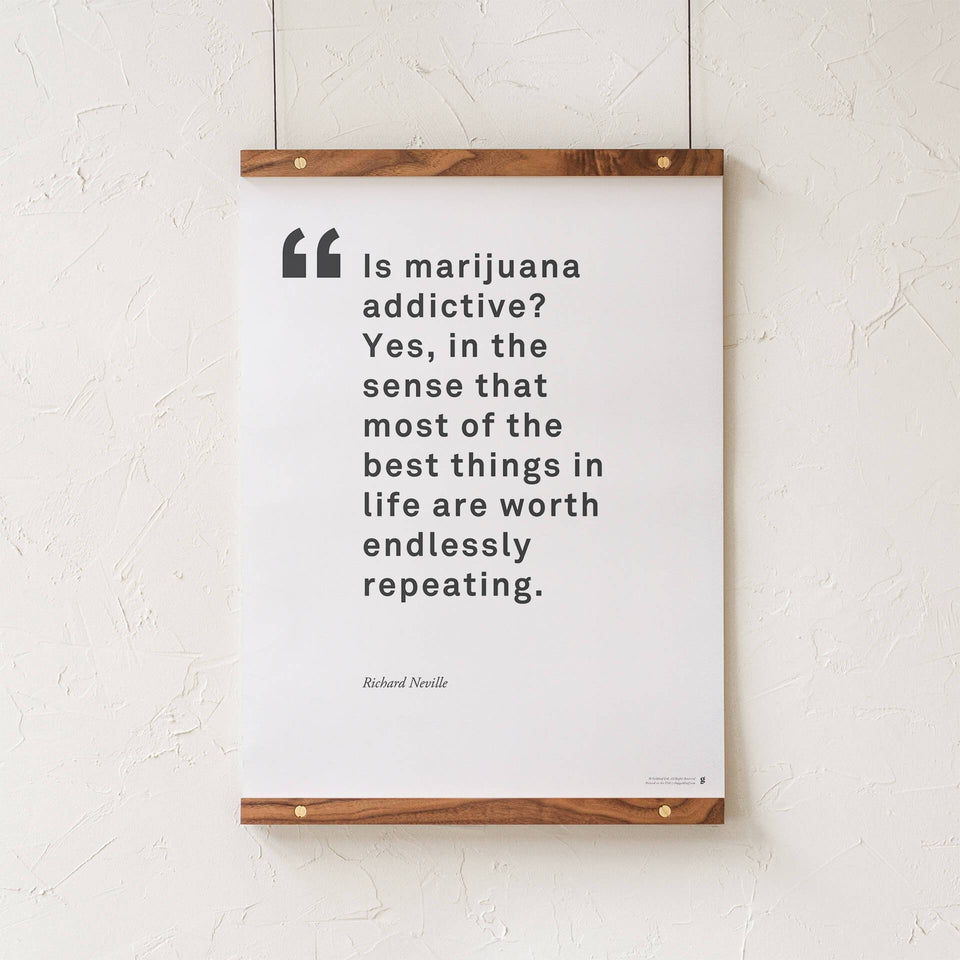 Richard Neville Quote Print - Cannabis Activist Quote Poster - Modern and Minimal Marijuana Home Decor - Goldleaf