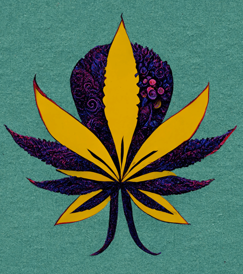 Cannabis Flower Illustrations by AI in the style of famous artists - Goldleaf