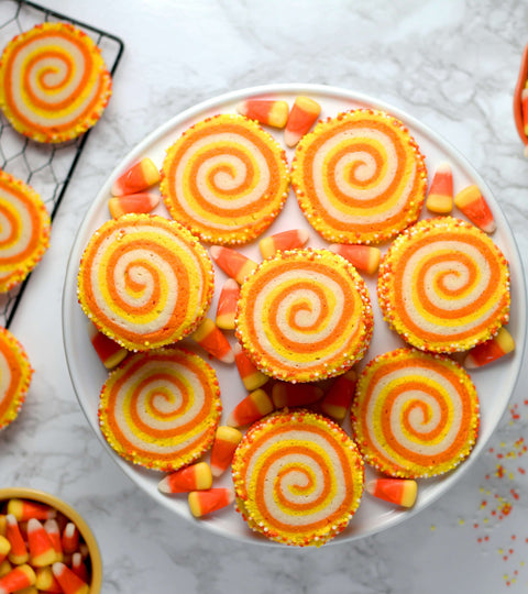 Orange and Yellow Halloween Cookies