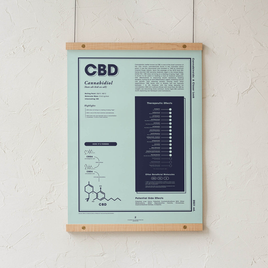 Cbd Visual CBD: Cannabidiol A Closer Look Print | Goldleaf