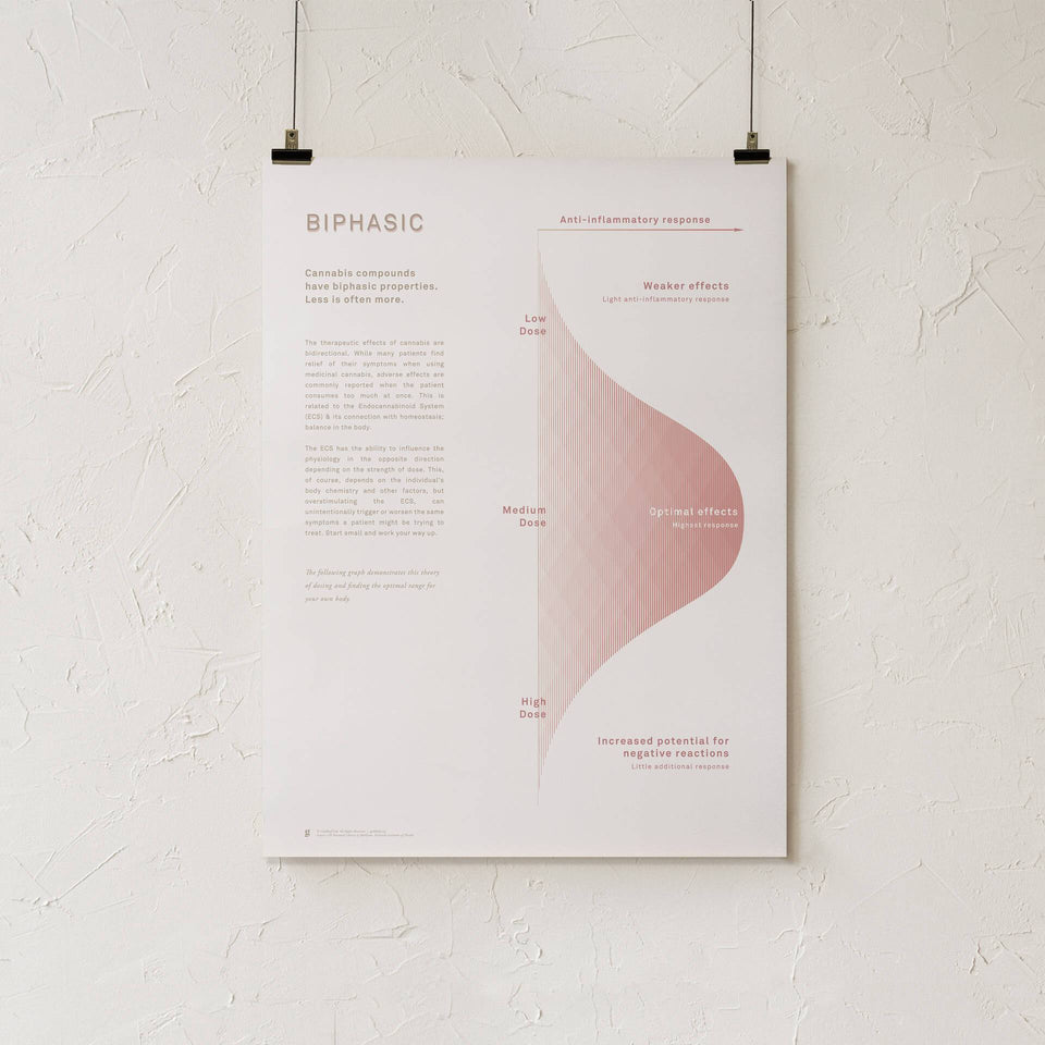 Biphasic Dosing Infographic Print - Cannabis Dosing Properties - Cannabis Infographic - Marijuana Education - Goldleaf