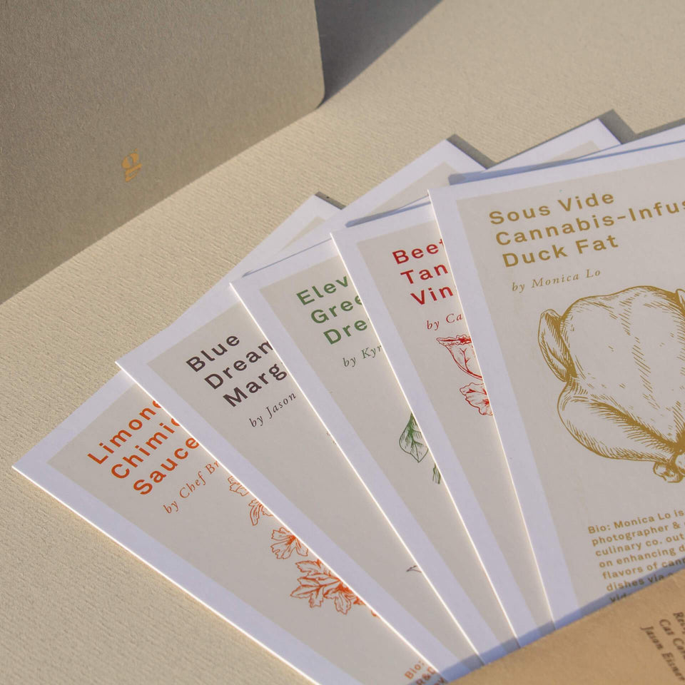 Recipe Cards - Cooking with Cannabis - Collaboration with Expert Chefs - Cannabis Culinary - Marijuana Gift - Goldleaf