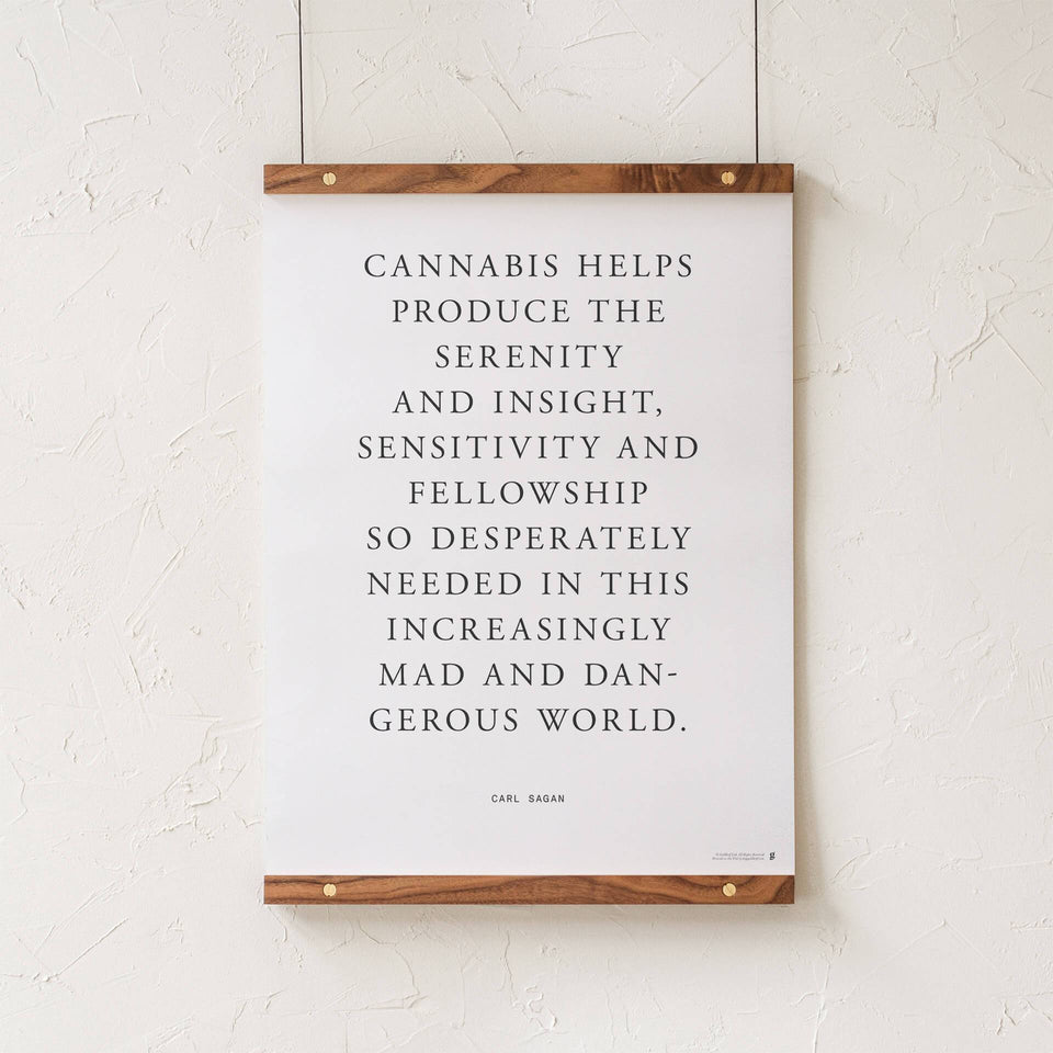 Carl Sagan Quote Print - Famous Cannabis Quote Poster - Modern and Minimal Marijuana Home Decor - Goldleaf
