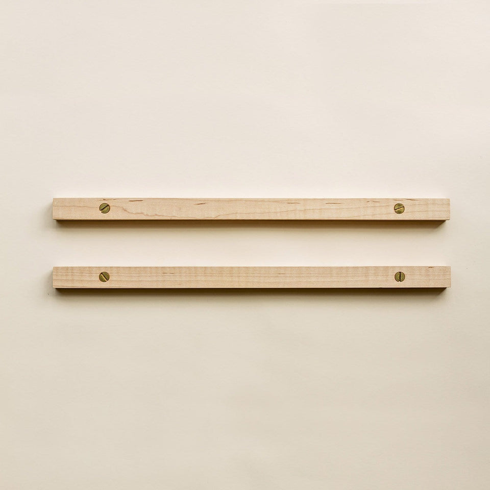 Maple Poster Rails - Poster and Art Display System - Light Maple Wood, Brass Hardware - 18" and 24" - Goldleaf