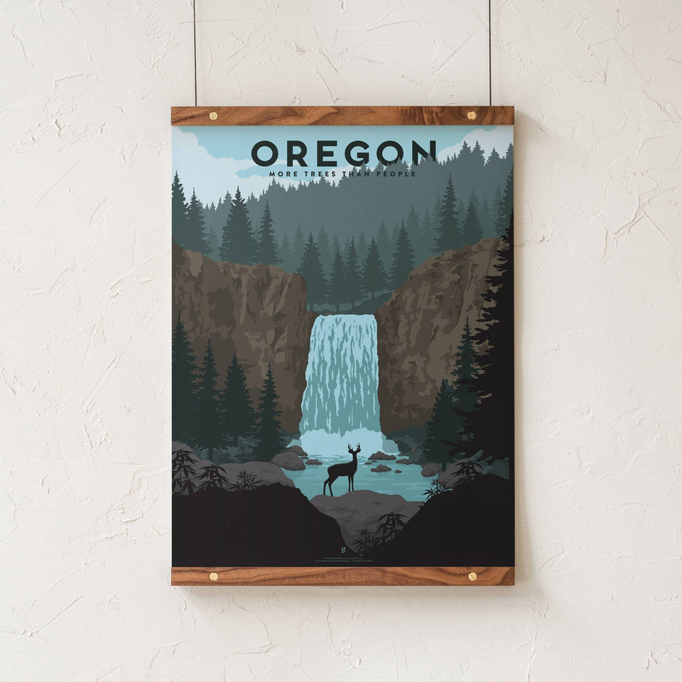 Oregon Vintage Travel Poster - Designed by Nicholas Moegly - Cannabis Art Print - Marijuana Decor - Goldleaf