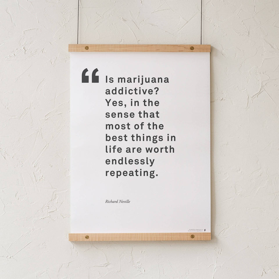 Richard Neville Quote Print - Cannabis Activist Quote Poster - Modern and Minimal Marijuana Home Decor - Goldleaf